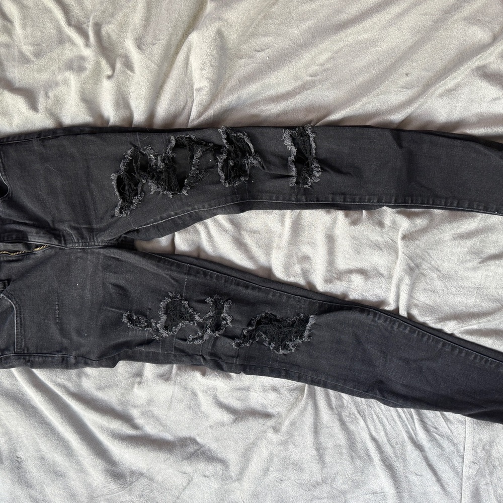 American Eagle Black Ripped Skinny Jeans